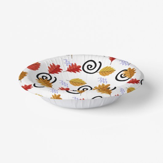 Multicolor Fall Geographische Blätter Pappteller (Gewinkelt)