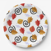 Multicolor Fall Geographische Blätter Pappteller (Vorderseite)