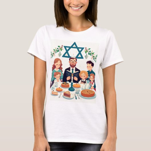 Multicolor Family Hanukkah T-Shirt (Vorderseite)