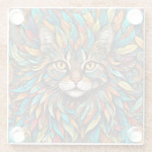 Multicolor Feathers Cat 737 Glasuntersetzer (Rückseite)