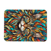 Multicolor Feathers Cat 737 Magnet (Horizontal)