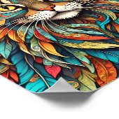 Multicolor Feathers Cat 737 Poster (Ecke)