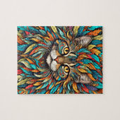 Multicolor Feathers Cat 737 Puzzle (Horizontal)