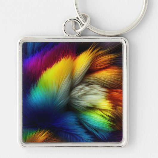 Multicolor Feathers Schlüsselanhänger (Vorne)