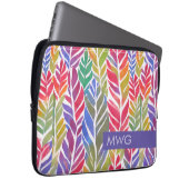 Multicolor Federmuster Monogram iPad Sleeve (Vorne Rechts)