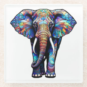 Multicolor-Festgläser-Elephant 3 Glasuntersetzer
