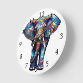 Multicolor-Festgläser-Elephant 3 Runde Wanduhr (Winkel)