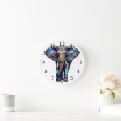 Multicolor-Festgläser-Elephant 3 Runde Wanduhr (Zuhause)