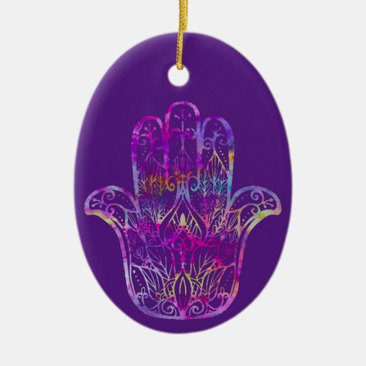 Multicolor Filigree Hamsa Keramik Ornament (Vorne)