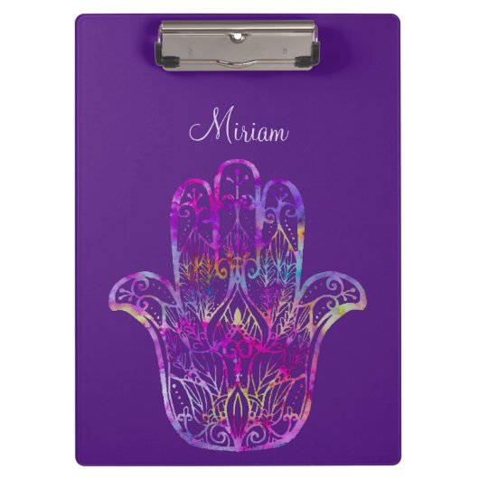 Multicolor Filigree Hamsa Klemmbrett (Vorderseite)