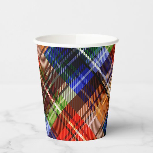 Multicolor Flannel Kariert Tartan Muster Pappbecher (Links)