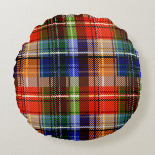 Multicolor Flannel Kariert Tartan Muster Rundes Kissen