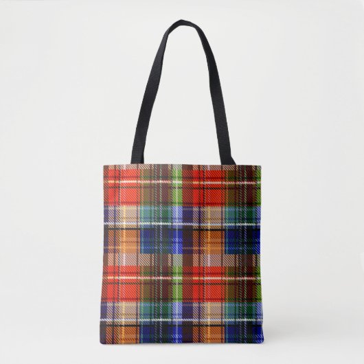 Multicolor Flannel Kariert Tartan Muster Tasche (Vorderseite)