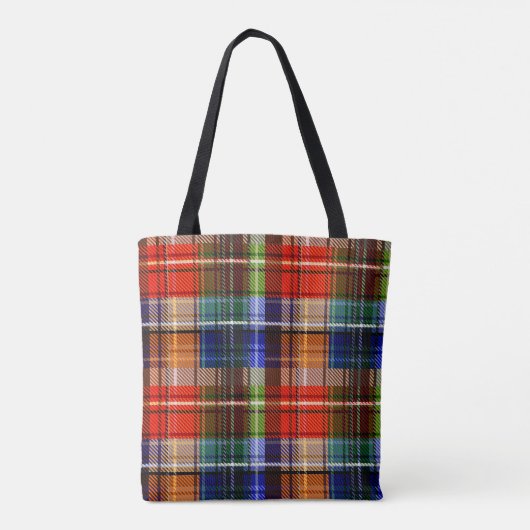 Multicolor Flannel Kariert Tartan Muster Tasche (Rückseite)