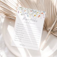 Multicolor Floral Baby Shower Hopps & Wish Card