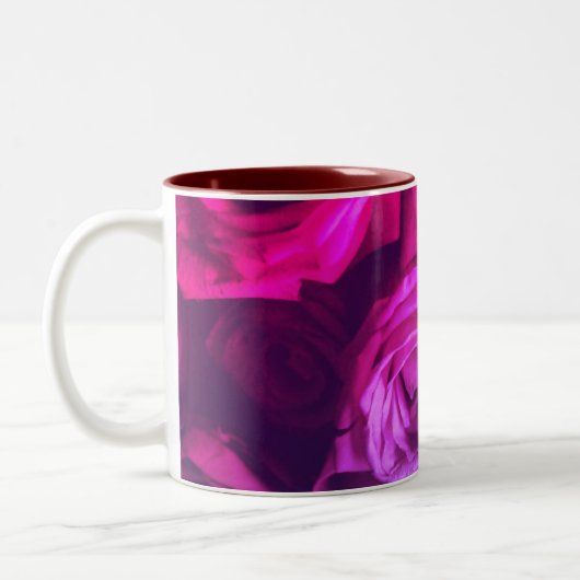 Multicolor floral Design Zweifarbige Tasse (Links)