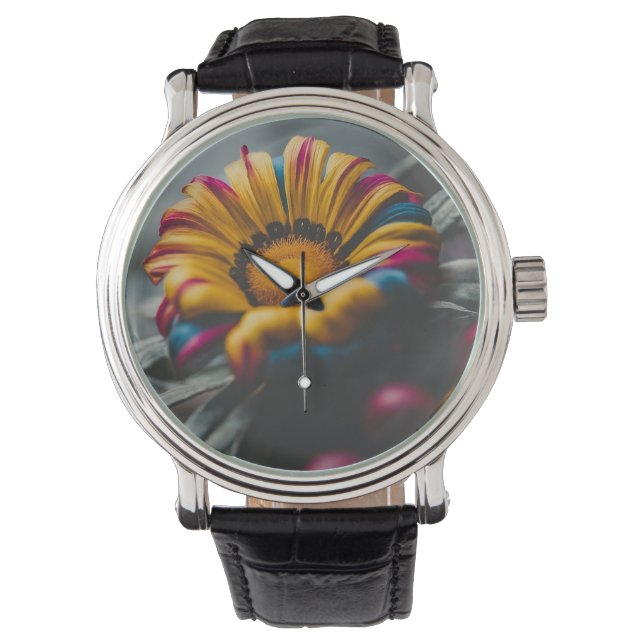 Multicolor Floral Dial Armbanduhr (Vorderseite)