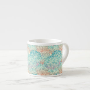 Multicolor Floral Doodle Muster Espressotasse