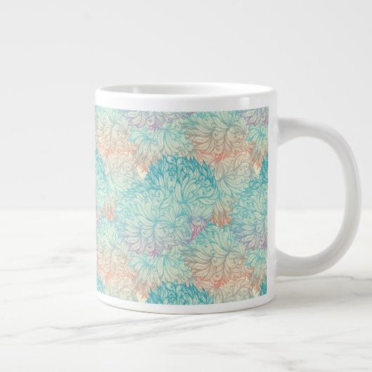 Multicolor Floral Doodle Muster Jumbo-Tasse (Rechts)