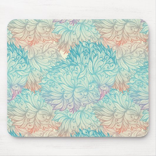 Multicolor Floral Doodle Muster Mousepad (Vorne)