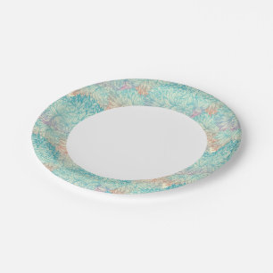 Multicolor Floral Doodle Muster Pappteller