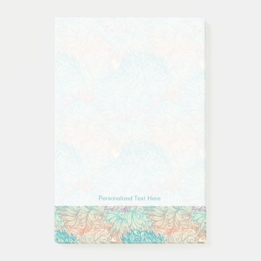 Multicolor Floral Doodle Muster Post-it Klebezettel (Vorderseite)