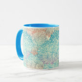 Multicolor Floral Doodle Muster Tasse (Vorderseite Links)
