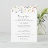 Multicolor Floral Wedding Kissing Menu Game Card (Stehend Vorderseite)