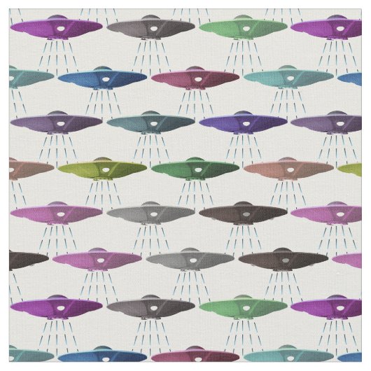 Multicolor Flying Saucers-UFOs Stoff (Nahaufnahme)