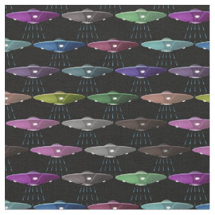 Multicolor Flying Saucers-UFOs Stoff