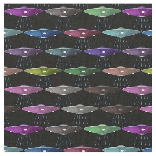 Multicolor Flying Saucers-UFOs Stoff (Nahaufnahme)