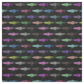 Multicolor Flying Saucers-UFOs Stoff (Muster)