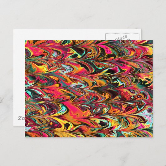 Multicolor-Fraktal. Parrot Muster. Abstrakte Art. Postkarte (Vorne/Hinten)