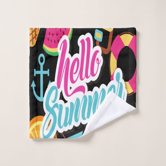 Multicolor Frucht Design Badetuch Set (Waschlappen)