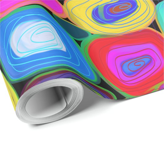 Multicolor Funky Circles Ölgemälde Geschenkpapier (Rolleneckpunkt)