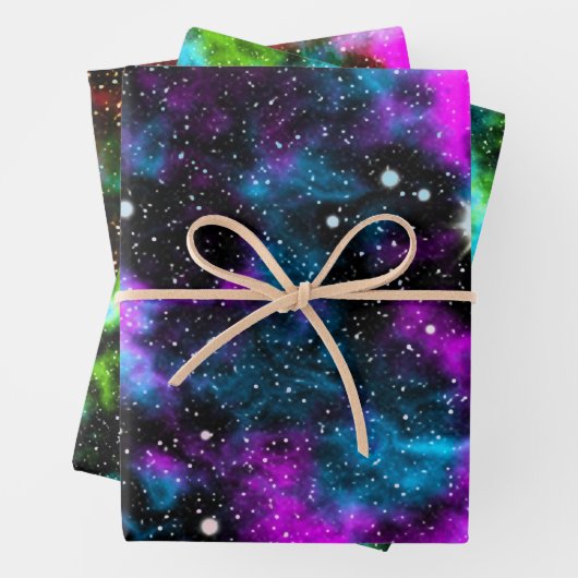 Multicolor Galaxy Geschenkpapier Set (Beispiel)