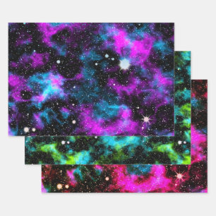 Multicolor Galaxy Geschenkpapier Set
