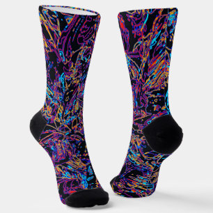 Multicolor gebogene Linienmuster  Socken