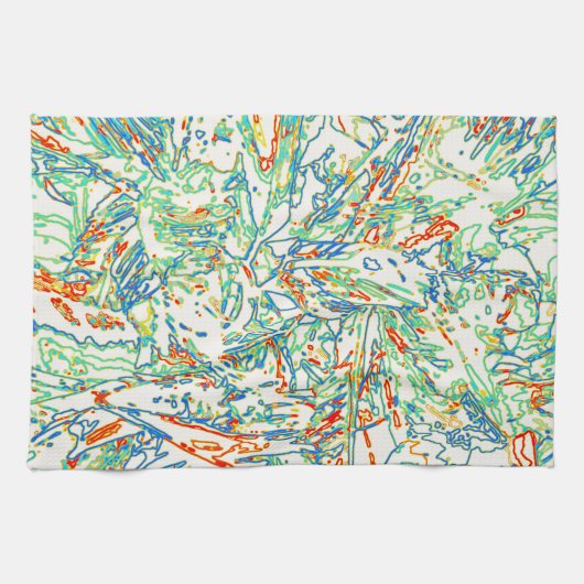 Multicolor gebogenes Linienmuster - Retro-Farbe Geschirrtuch (Horizontal)