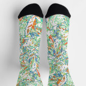 Multicolor gebogenes Linienmuster - Retro-Farbe Socken (Oben)