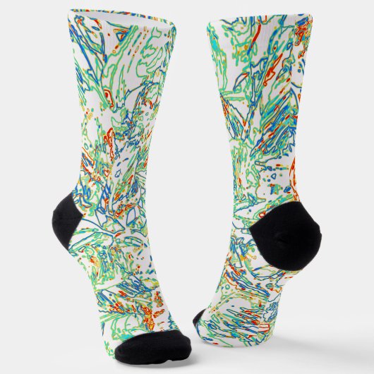 Multicolor gebogenes Linienmuster - Retro-Farbe Socken (Gewinkelt)