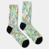 Multicolor gebogenes Linienmuster - Retro-Farbe Socken (Rechts)