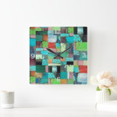 Multicolor Gemstone Mosaik Look Uhr Türkis (Zuhause)