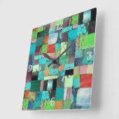 Multicolor Gemstone Mosaik Look Uhr Türkis (Winkel)
