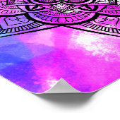 Multicolor Geometric Floral Mandala Art Print Poster (Ecke)