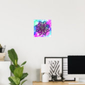 Multicolor Geometric Floral Mandala Art Print Poster (Heimbüro)