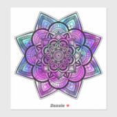 Multicolor Geometric Floral Mandala Art Sticker (Blatt)