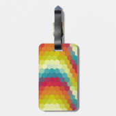 Multicolor Geometric Hexagon Muster Gepäckanhänger (Rückseite vertikal)