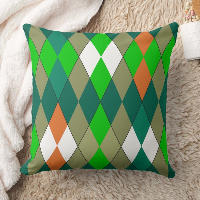 Multicolor geometric pattern rhombuses minimalism kissen (Decke)