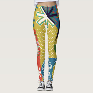 Multicolor Geometrie: Hintergrund der lokalen Schn Leggings